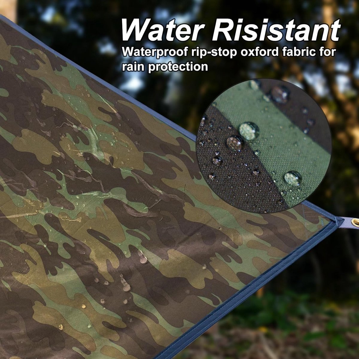 PURE HANG Tentzeil, tarp, 3 x 3 cm, voor hangmat, outdoor, camping, waterdicht, met oogjes, zonnezeil, strand, ultralicht, zonwering, uv-bescherming, regenbescherming