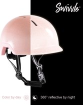 Casque de vélo réfléchissant Swivvle® - Adapté au vélo électrique - Casque réflecteur 360° en Rosy Pink - Casque Mips avec certificat NTA8776 - taille M (55-58 cm) - modèle Sirius