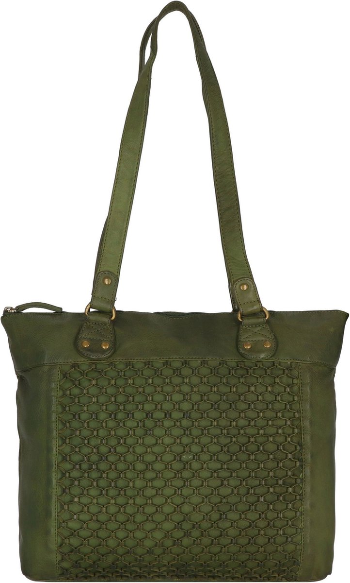 Greenland Nature Femi & Nine Leren Schoudertas 35 cm - Dames - green