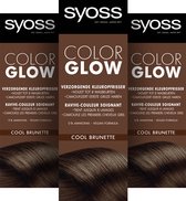 Bol.com Syoss Color Glow - Cool Brunette - Semi-Permanente Haarverf - Haarkleuring - 3 stuks aanbieding