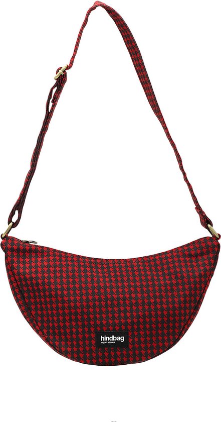 Hindbag heuptas Andrea - rood geblokt - 100% biologisch GOTS katoen