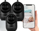 Lakoo - Babyfoon met Camera en App - WiFi - FULL HD - Baby Monitor - Baby Camera - Bestverkocht - Babyfoons met Beweeg en Geluidsdetectie - Zwart - Indoor - Night Vision for Baby/Nanny - FULL HD - Baby Monitor