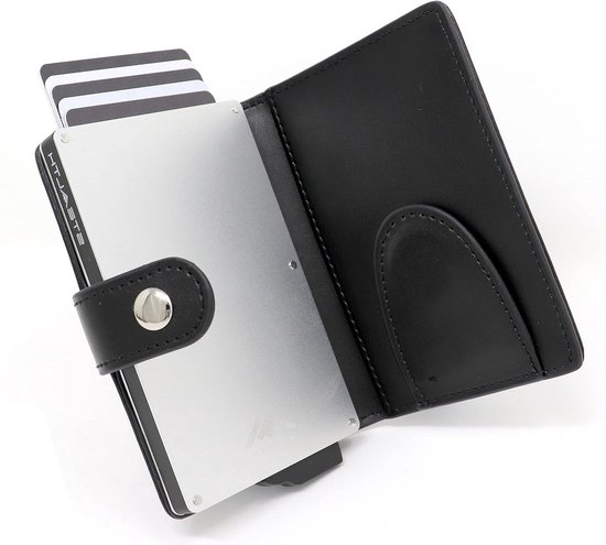 Standaard aluminium RFID kaarthouder met PU portemonnee | Anti-skim