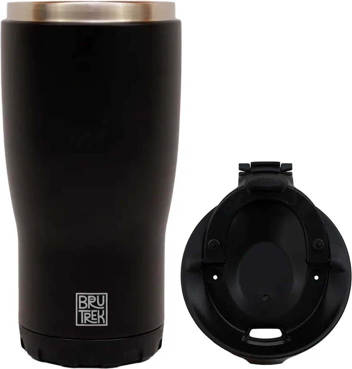 Planetary Design - Serie Brutrek Adventure - Thermosbeker - Drinkfles - Travel Mug - to go - Mok - Koffie - Warm & Koud - Lekvrij - Matte zwart - 473ml