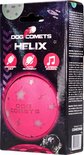 Roze Dog Comets Helix bal in ruimteverpakking met icoontjes voor oplaadbaar, automatische beweging en geluid.