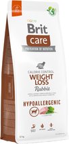 Brit Care Hypoallergenic Weight Loss Rabbit & Rice 12 kg - Hond