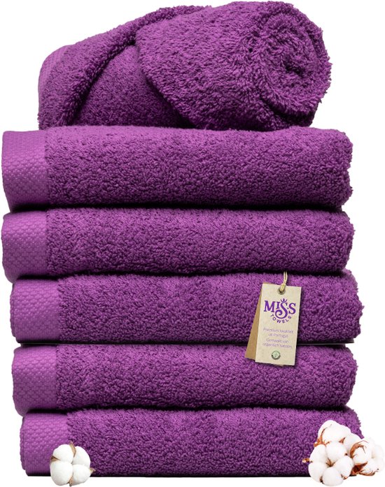 Miss Towels - Hotelhanddoek - Paars - 50x100 - 5+1 Bundel