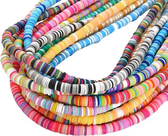 Heishi-kralen 24 verschillende kleuren 6 mm, 500 stuks