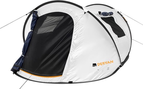 Deryan Dome Pop Up Tent - 2 Persoons - Anti-UV 50+ - Cream