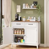 Witte Bealife AP30 Keukenkast - Ladekast Met 2 Laden En 2 Deuren Dressoir Keukenbuffet Met Werkbladen Voor Keuken Woonkamer Hal En Eetkamer 90x40x81cm Bruin Witte Bealife AP30 Keukenkast - Ladekast Met 2 Laden En 2 Deuren Dressoir Keukenbuffet Met Werkbladen Voor Keuken Woonkamer Hal En Eetkamer 90x40x81cm Bruin