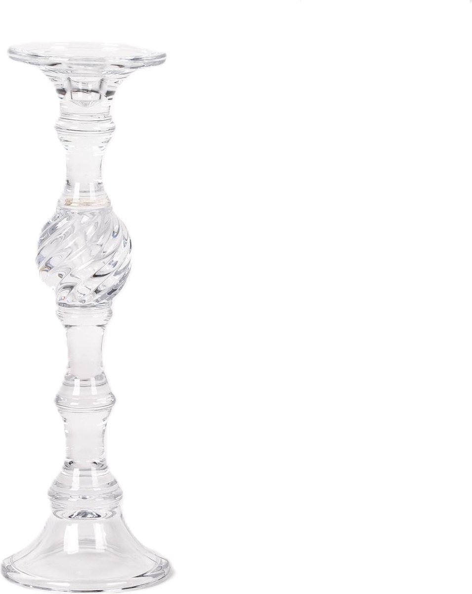 Rasteli Kaarsenhouder-Kandelaar voor tafelkaars Glas D 12 cm H 30,3 cm