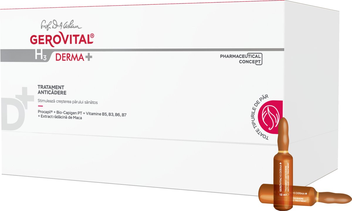 Gerovital - Ampullen tegen haaruitval - 12 x 10ml - preventie van alopecia - Derma+