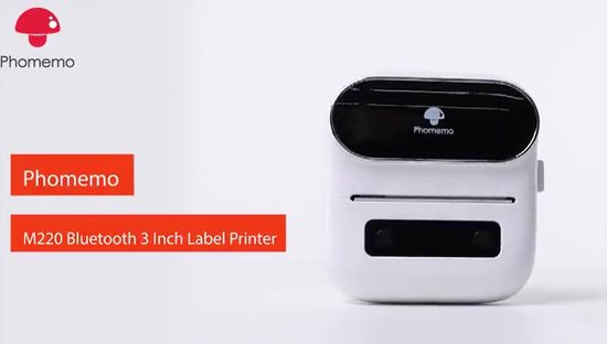 Phomemo M220 labelprinter, Bluetooth thermische labelmakermachine voor streepjescode, adres, thuis, mailing, kleine bedrijven, kleding, draagbare draadloze labelprinter, paars