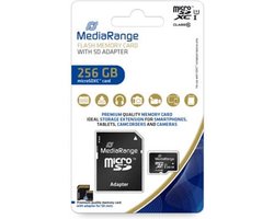 Mediarange micro SDXC Flash geheugen met adapter 256Gb