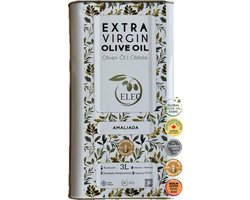 ELEO Amaliada – Extra Vierge Olijfolie – 3 liter – Zuurgraad <0,5% – 100% Koroneiki – Eerste Koude Persing – Delicaat & Rijk aan Antioxidanten – Internationale Medaille Winnaar