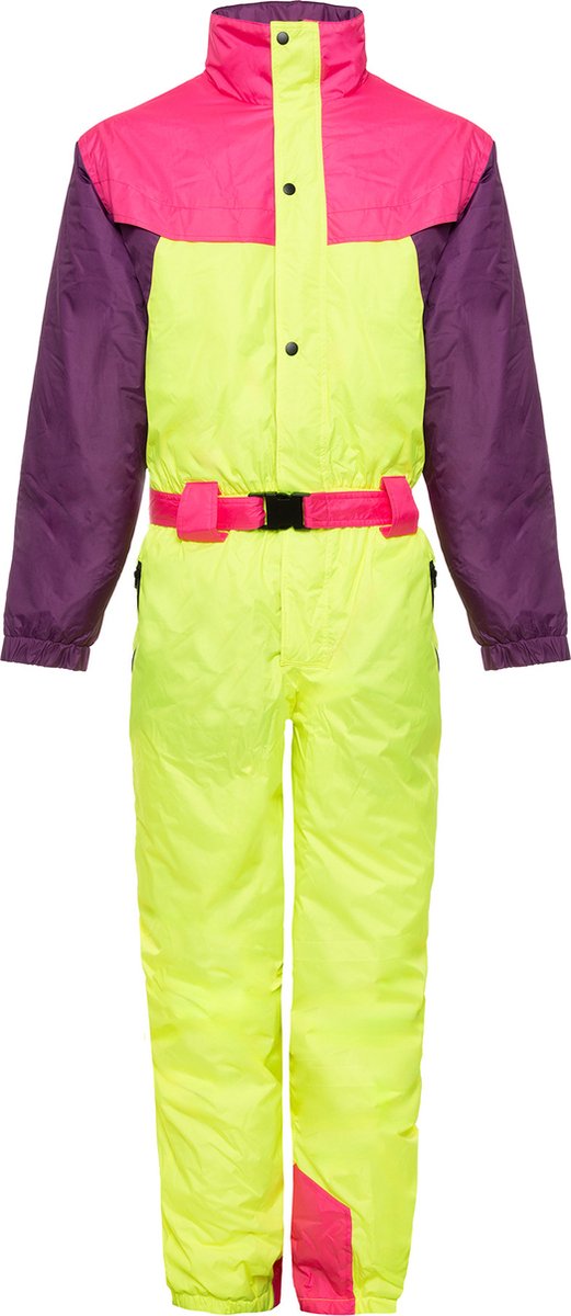 Funky Alps Skipak Vintage Vintage Onesie Skipak Wintersport Apres-ski Flourescerend Neon Paars