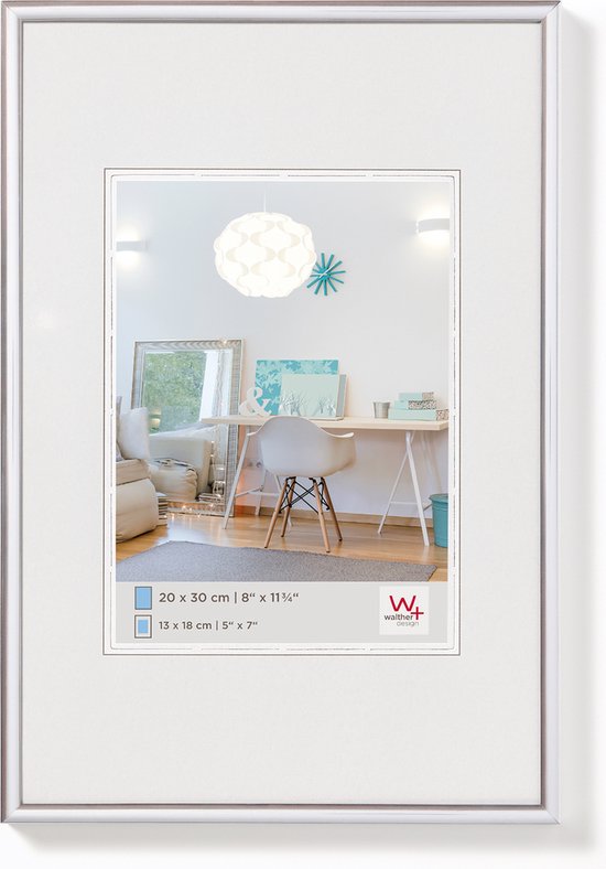 Walther New Lifestyle - Kunststof lijst - Fotoformaat 30x40 cm - Zilver