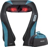 Auronic Shiatsu Massagekussen - Elektrisch Nekmassage Apparaat - Infrarood - Inclusief Draagtas - Nek en Schouder - Massage Apparaten - Zwart/Blauw