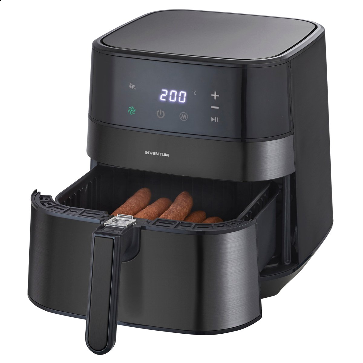 Afbeelding 2 van Inventum GF500HLDB - Airfryer - Hetelucht friteuse - 5 liter - 80 tot 200 graden - PFAS vrij - 1700 watt - Zwart