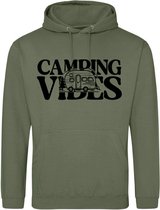 Camping sweat à capuche - Sweat à capuche Army-Army Green - Camping Vibes - Femme et Homme - Taille XL