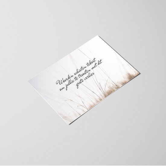 Set 25 Condoleancekaarten DIN A6 Paardenbloem Zwart Frame - Dubbele Kaarten Bedrukbaar