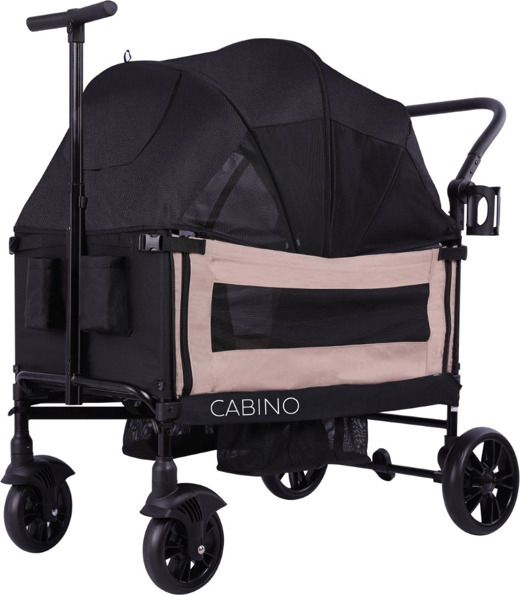 Cabino Waggie Bolderkar Opvouwbaar Met 2 Zitjes - Inclusief - afbeelding 3