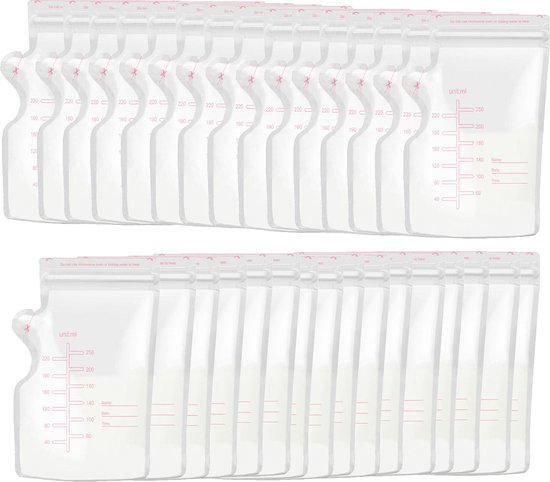 Moedermelk Bewaarzakjes - 250 ml - 60 stuks - met Schenktuit - Extra Groot - Borstvoeding Bewaarzakje - Borstvoeding Zakjes - BPA vrij - koele bewaarzak