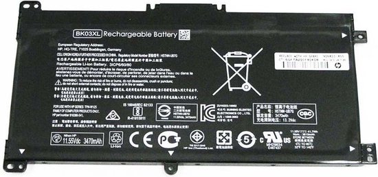 Batterie Compatible pour HP Pavilion X360 série 14-BA - (11,55 V / 3400 mAh) - P/N : BK03XL