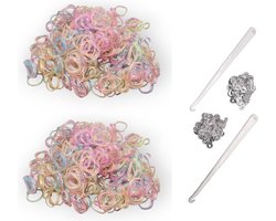 foto van 1200 loombandjes Glitter kleuren mix (bijvoorbeeld)