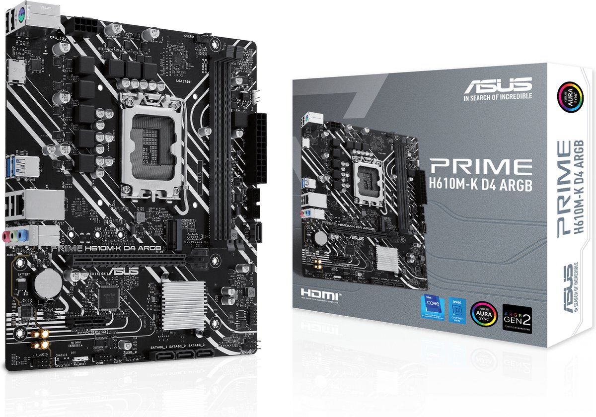 ASUS PRIME H610M-K D4 ARGB Intel H610 LGA 1700 micro ATX