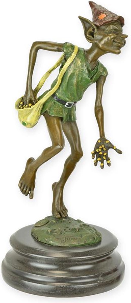 Goblin Beeld "Zaden" - Bronzen Beeld - Brons Decoratie Sculptuur - Verzamel Beeldjes - Woondecoratie - Kobold - 14x13x28