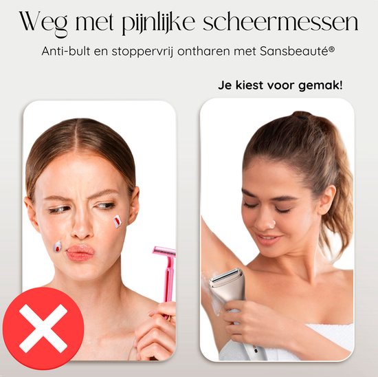 2-in-1 Ladyshave + Extra Scheerkop - Gezicht - Oksels - Benen - Bikinilijn - Scheerapparaat Vrouw - Ontharingsapparaat Electrisch Ontharen - Gezichtsontharing Dames - Trimmer Vrouw - Ladyshaves Bikini - USB Oplaadbaar