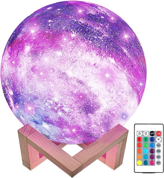 Maanlamp - Maan lamp - Maanlampje - Galaxy Maanlamp Nachtlamp - 15 cm