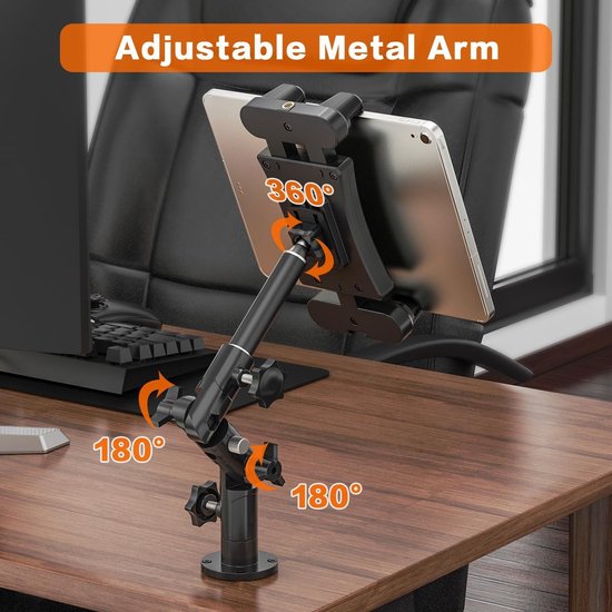 Support Pour Tablette De Bureau, Réglable En Hauteur Et En Rotation Base Pivotante A 360 Support Pour Tablette Support Portable En Aluminium Gris 89540528