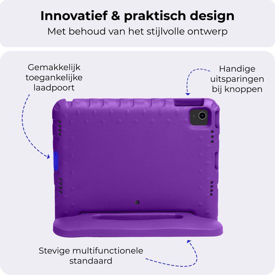 Étui pour enfants adapté à l'iPad Air 2024 (13 pouces) Étui Kinder Étui Kids Kidsproof - Étui adapté pour iPad Air 6 (13 pouces) Étui Kinder - Violet