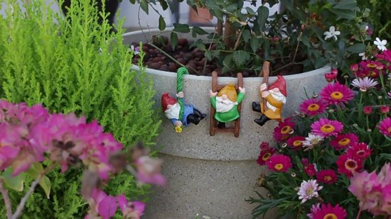 Pendentifs pour Gnomes grimpants 3 pièces, Perfect pour les Pots de fleurs , Décoration de Jardin et de balcon