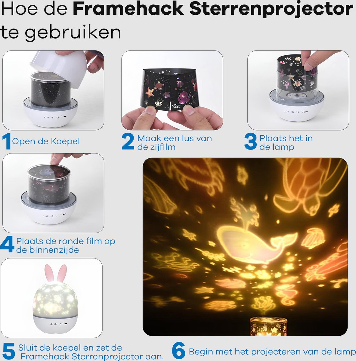 Sterren Projector – Sterrenhemel – Sterrenprojector – Star Projector – Sky Projector – Sterren Lamp – Nachtlampje Kinderen – Slaaptrainer – Night Light – ABS – foto 3