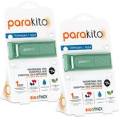 Parakito Oplaadbare Anti-Muggen Armband - Volwassen Kaki x2 - Plant-Based Bescherming - Navulbaar - Innovatief