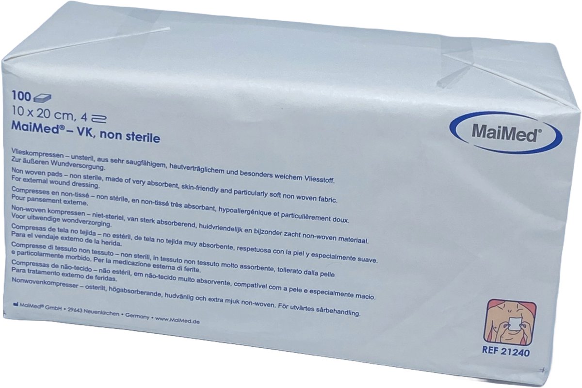 Goedkoopste MaiMed non-woven gaascompressen 10cm x 20cm - 100 stuks