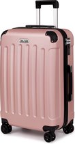 TAN.TOMI Valise de voyage à 4 roulettes - Bagage à main soute 65L - Serrure à combinaison - Valise de voyage - Valise trolley à Roues - Or rose