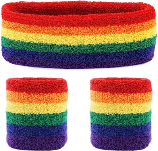 Set Bandeau + Bracelets De Sport En Coton Multicolore – Neuf Avec étiquettes