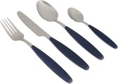 Gimex - Couverts - Bleu Marine - Manche Soft Touch - 16 pièces