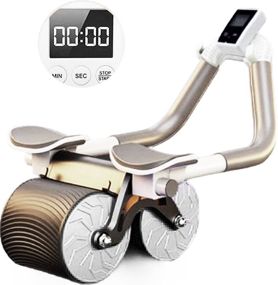 Amouhom Abdominal Roller Wheel - Automatische Rebound Buikspiertrainer Met Knie Mat