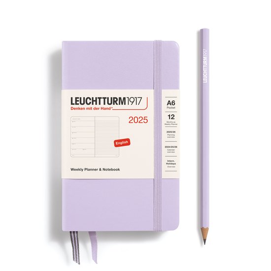 Leuchtturm1917 - Weekly Planner & Notebook - A6 - Pocket - 12 maanden - 2025 - Hardcover - Lilac