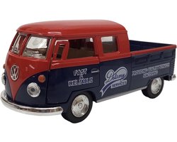 Volkswagen T1 bus 1963 Double Cab pick up Pull-back motor verkoop per stuk 1:34 delivery service Kinsmart