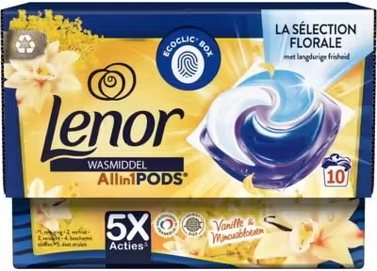Goedkoopste Lenor All in 1 Wasmiddel Pods - Vannile & Mimosa - 10 wasbeurten