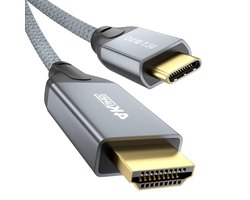 USB-C naar HDMI-kabel voor Thunderbolt 4/3 - 4K @60Hz 2K @120Hz/60Hz HDR - iPhone 15 Plus/Pro/Pro Max MacBook M1 M2 iPad Pro Air Samsung S23 S22 Tab S9 S8 Dell XPS 13/15