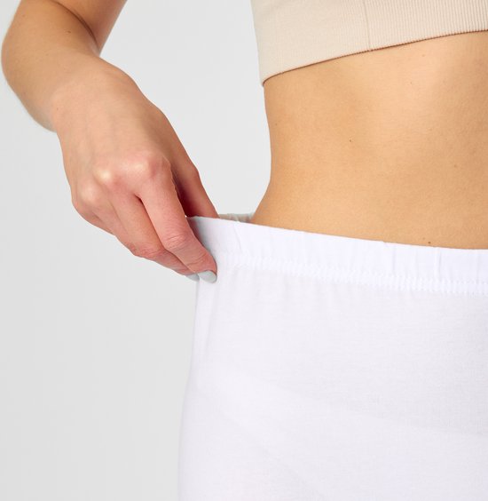Merry Style MS-MS10-224-LE Dames Capri Leggings met Kant - Sport - Vrijetijdsbroek - 3/4 Lengte - Katoen - Wit - 3XL