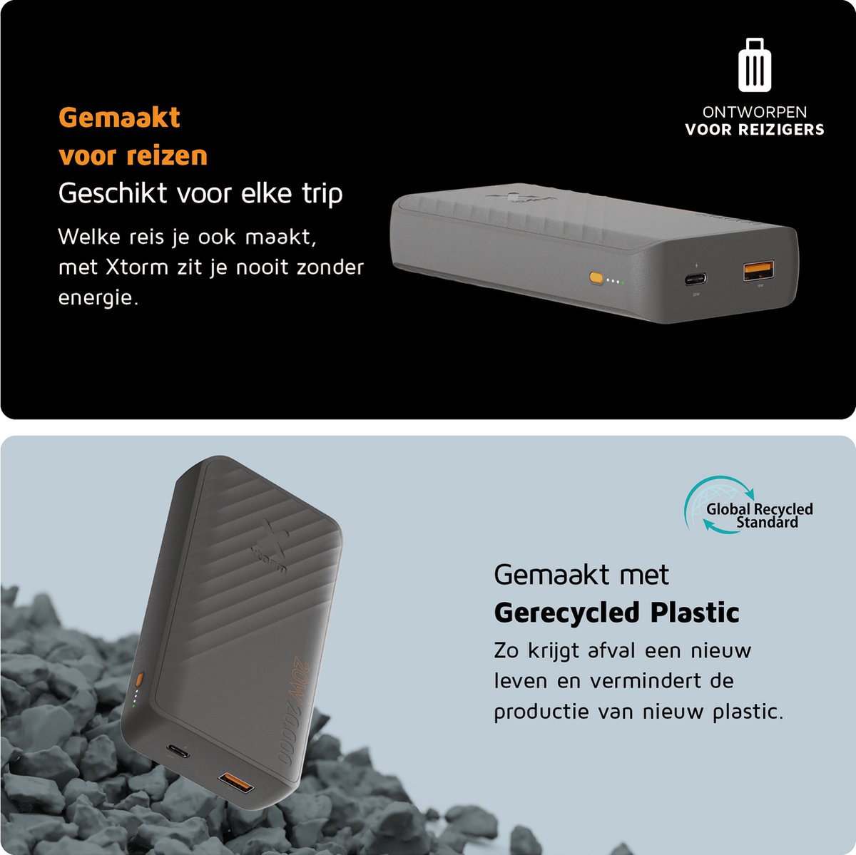 Xtorm Supercharge Powerbank 20000 mAh 20W Zwart - afbeelding 2