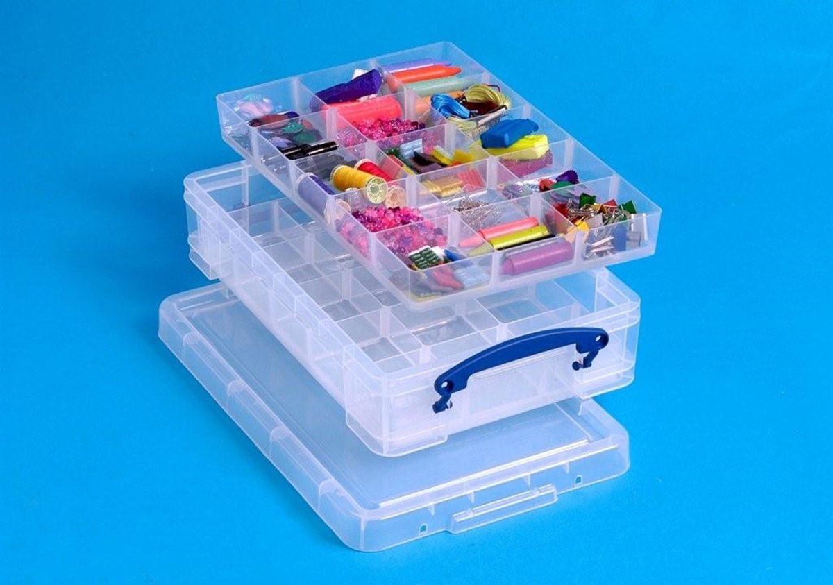 Really Useful Box opbergdoos 4 liter met 2 dividers | transparant